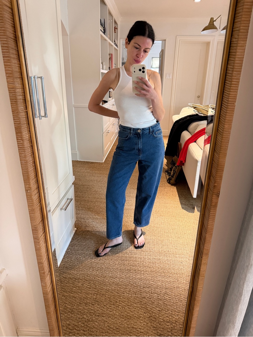 COS Tapered Leg High Rise Ankle Length Blue Jeans 25 - Picture 12 of 14